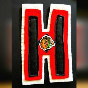 NEW 1 Chicago Black Hawks "H" Patch/Emblem/Appliqué! NHL Hockey. 5"x3.25" Sew-On